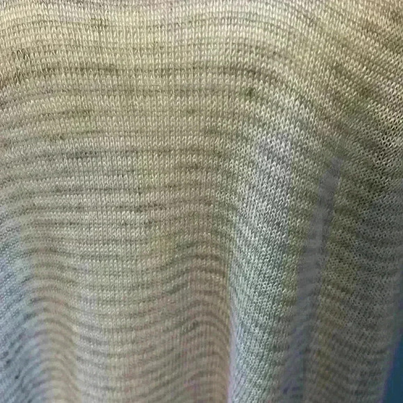 Eileen Fisher sheer linen gray stripped tunic size L - Picture 4 of 8